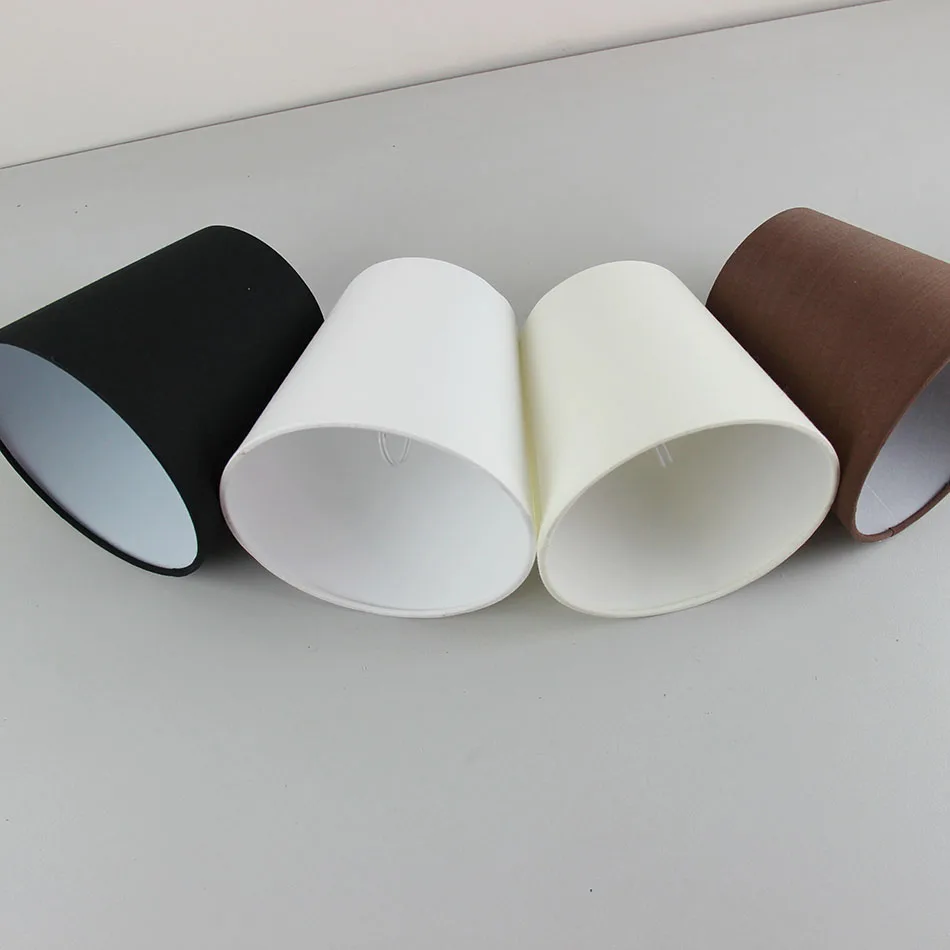 

3PCS DIY 14cm/5.51inch White Black Brown off white color Lampshades for lamp, Clip on