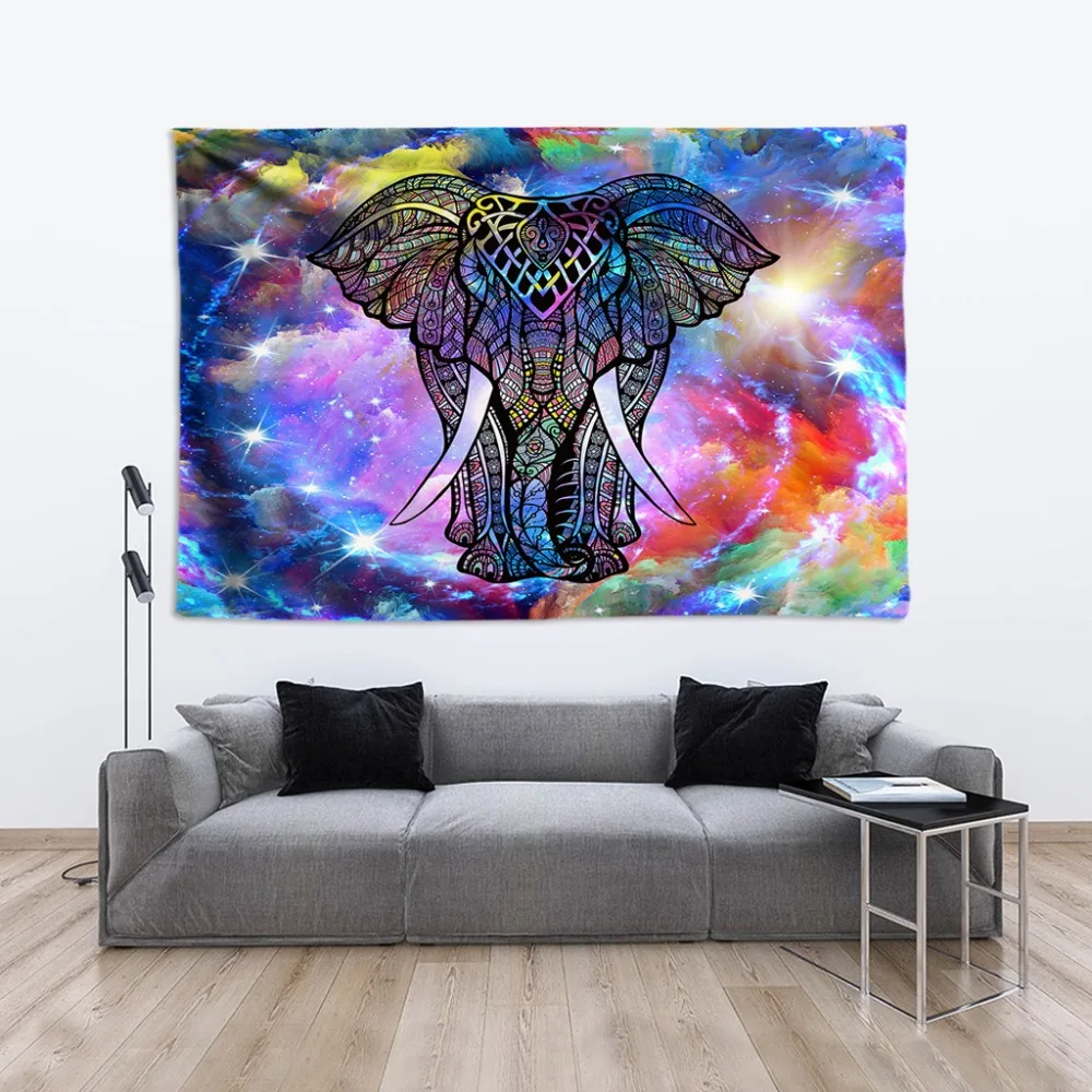 Гобелен с большим слоном большие настенные Висячие 3D Животные Psychedelic гобелены