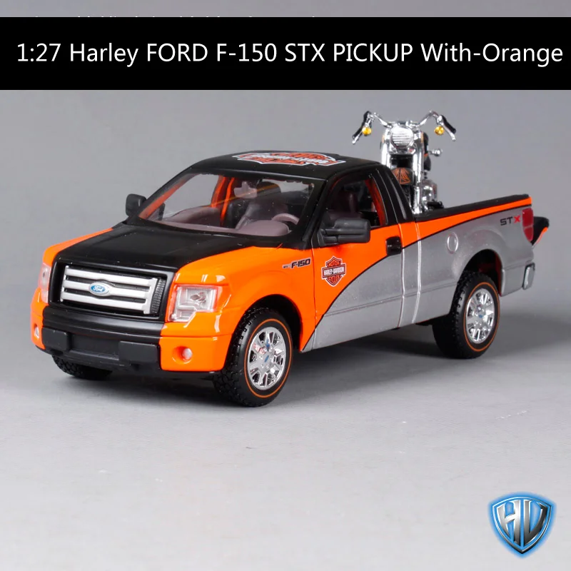 32187 Maisto 1:27 FORD F-150 STX пикап с 2000 FLSTF FAT BOY Мотоцикл Велосипед литой модельный автомобиль игрушка в коробке - Цвет: 32187