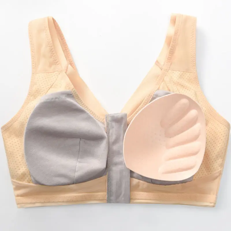 100% шелк качественные женские бюстгальтеры на молнии спереди массажная чашка