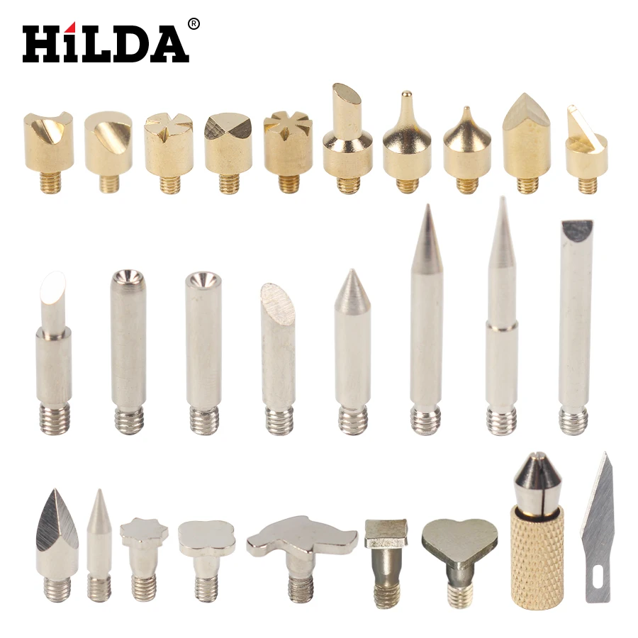 Электрический паяльник HILDA набор инструментов с 32 наконечниками и пинцетом