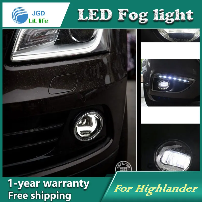 Супер белый светодиодный чехол для дневных ходовых огней Toyota Highlander 2009 2013 Drl свет