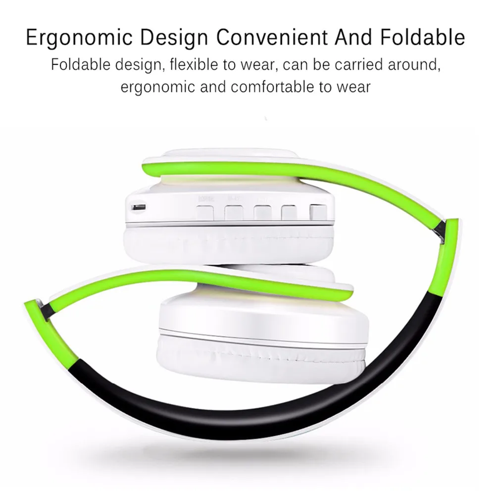 Беспроводные наушники Bluetooth музыкальные Складная гарнитура с микрофоном