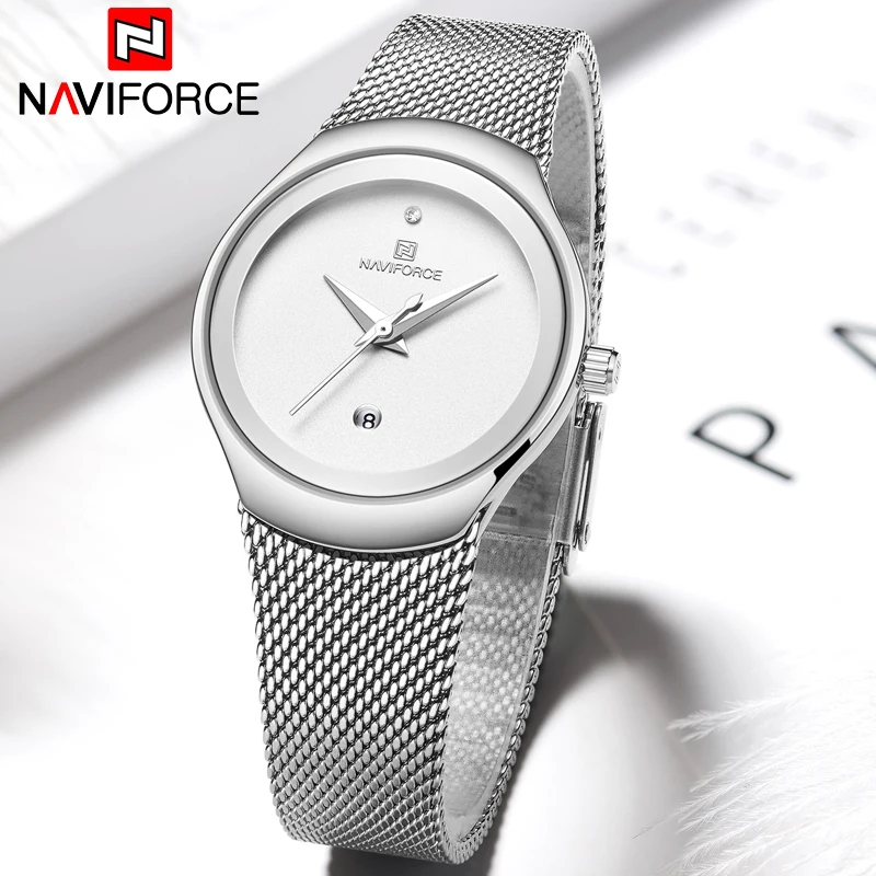 Часы наручные NAVIFORCE женские кварцевые роскошные брендовые Модные Простые