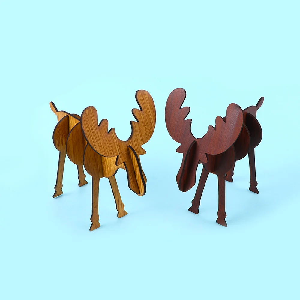 1 шт. новинка деревянный олень Рождественский лось сборные поделки винтажные