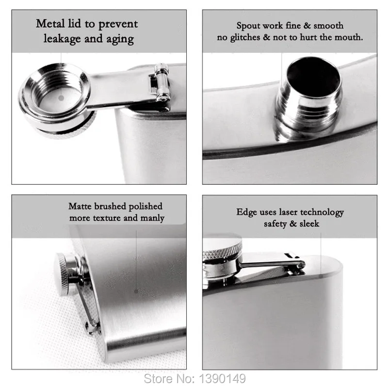 7 УНЦ. портативный нержавеющей стали хип колбы металл подарочные наборы