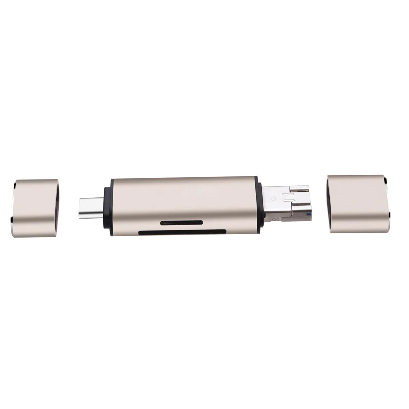 Портативный мини считыватель карт 3 в 1 устройство для чтения памяти USB Type C Micro на 2