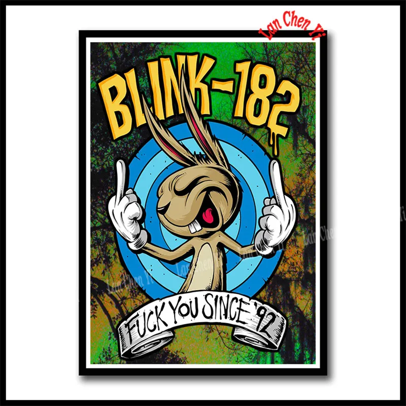Прозрачный Blink 182 панк-рок группа рок с белым покрытием бумажные плакаты стены гостиной домашнего искусства украшения Музыка Настенный декор - Цвет: Прозрачный