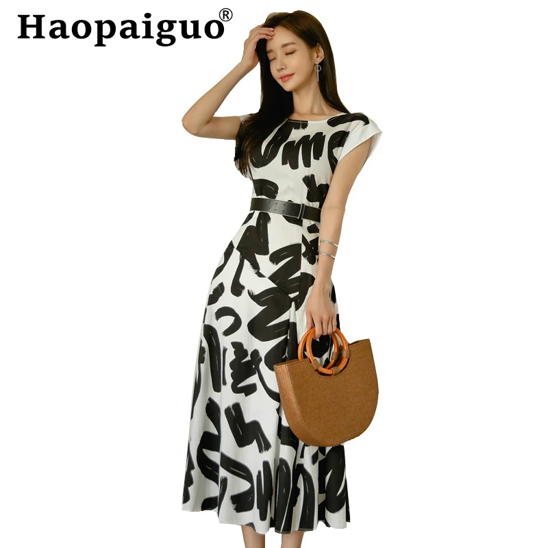 

Big Swing Streetwear Casual Ladies Dress Sleeveless Midi Wrap Dress Women Print Letter Summer Dress 2019 Vestidos De Verano Ropa