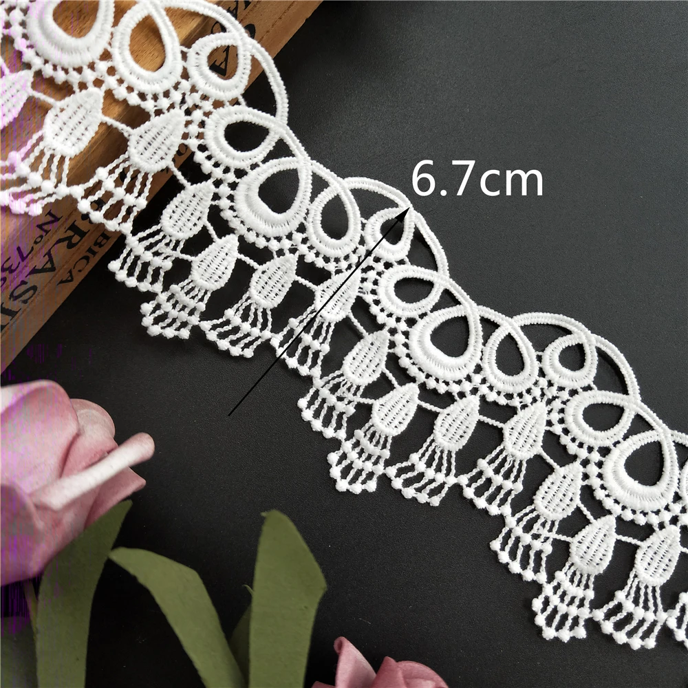 1 м 67 мм белые кисти из волокна молочного молока кружевная кромка отделка вышитая