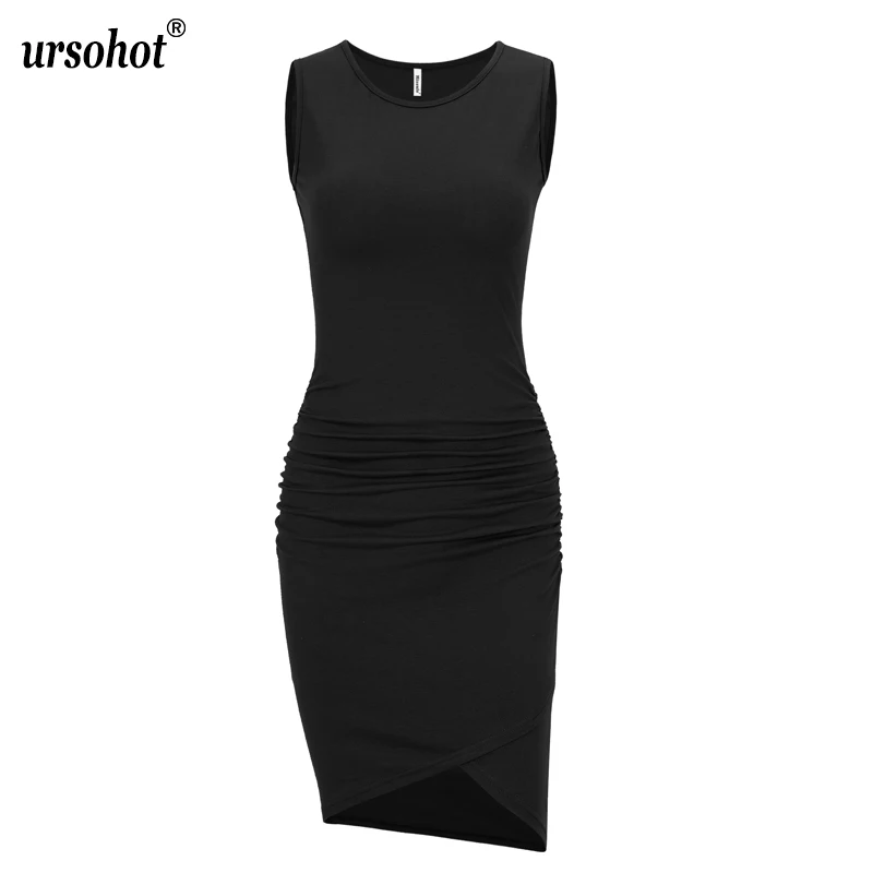 Ursohot/летнее Бандажное платье 13 цветов женское хлопковое Повседневное без рукавов