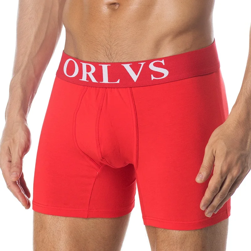 ORLVS, новинка, мужское нижнее белье, боксеры, мужское нижнее белье, мужское нижнее белье, модальное белье, сексуальные боксеры, лично дышащие мужские шорты - Цвет: red