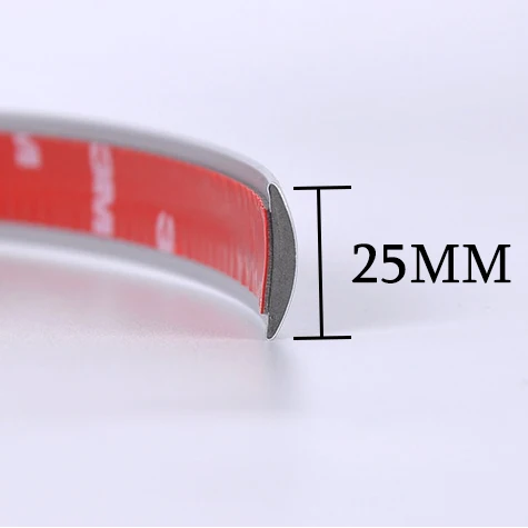 25mm Автомобильный Стайлинг полоса хром Универсальный 5 м для Ford Focus 2 Mazda CX5 Suzuki SX4 S-Cross Citroen C1 Tiguan Passat B8 - Color: 25mm