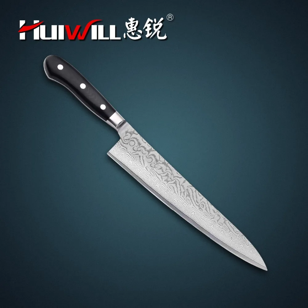 Японский шеф нож Huiwill VG10 кухонный повара из дамасской нержавеющей стали