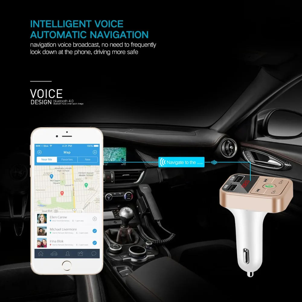 Bluetooth автомобильный fm трансмиттер модулятор громкой связи Car Kit MP3 плеер TF USB flash