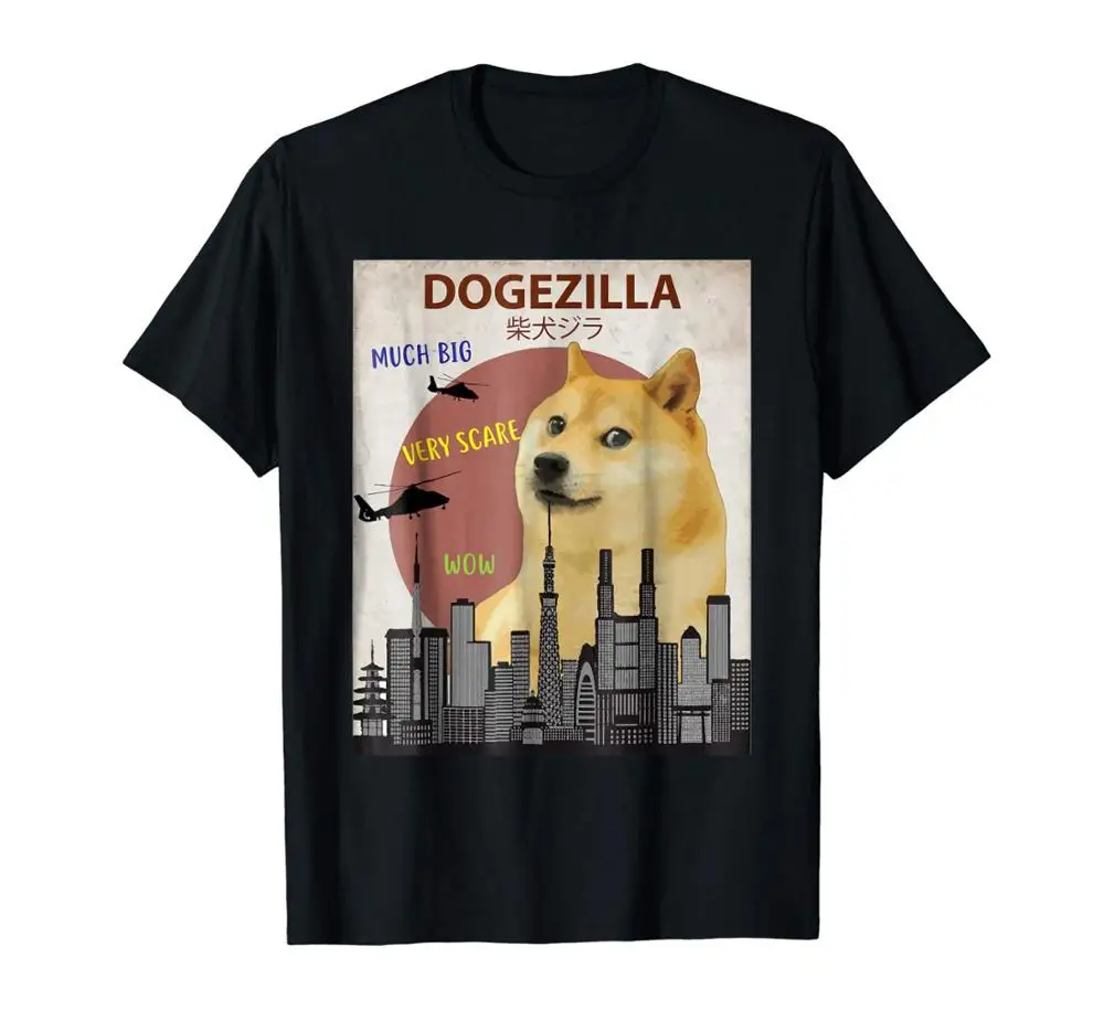 Футболка Dogezilla | со смешной дож Meme shaba Inu Dog Новинка лета 2019 мужская хлопковая