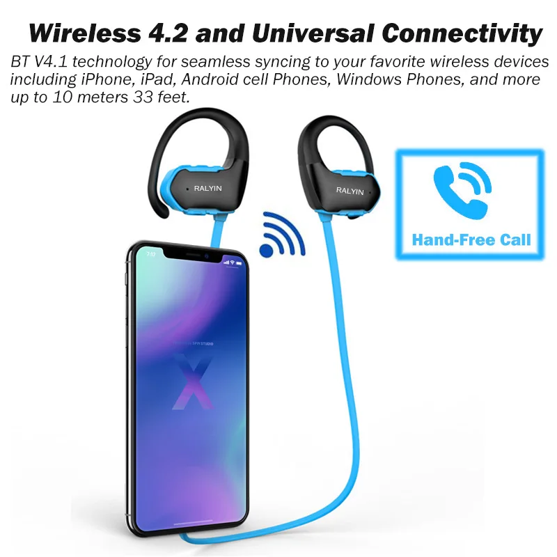 Bluetooth плеер Ralyin M2 8 Гб Водонепроницаемый музыкальный спортивный bluetooth MP3 наушники