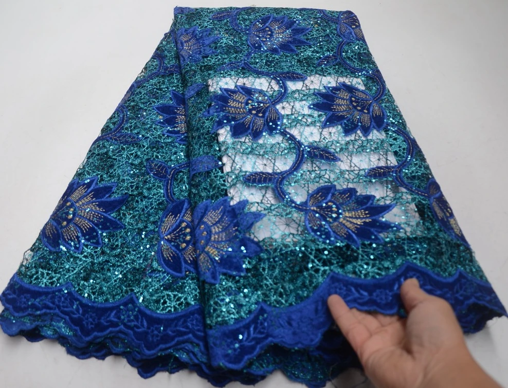 New arrival velvet Embroidery lace fabric with sequins For Wedding Dress High Quality French Tulle Lace Fabric TS7785 | Дом и сад