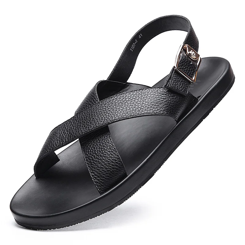 mrhippies Men's Sandals Summer Leather Beach Shoes Casual 2017 New Backhair Anti-slip Slippers | Обувь