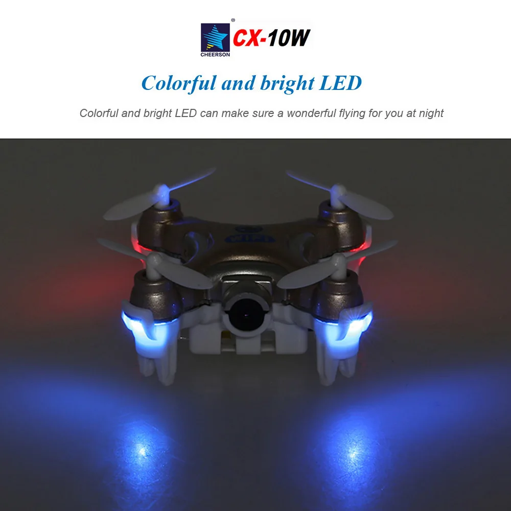 Cheerson CX-10WD Квадрокоптеры Радиоуправляемый Дрон FPV Летающая камера Вертолет с дистанционным управлением гексакоптер игрушки WiFi Дроны с камерой