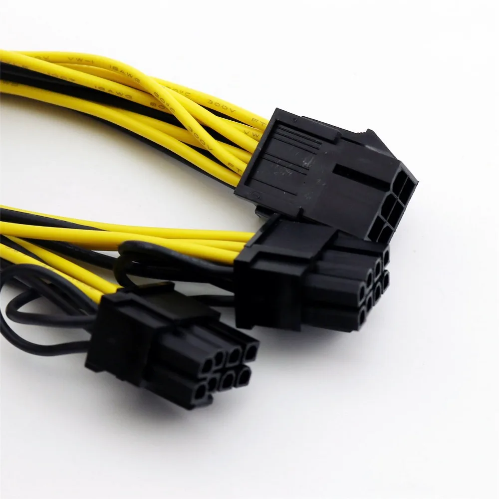 10x PCI-E 6 Pin to Dual 6+2 8 Express Power Adapter Y Splitter Connector Cable by MinerParts 20cm | Компьютеры и офис