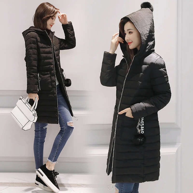 2018 Корейская зимняя хлопковая куртка с капюшоном женская новая свободная