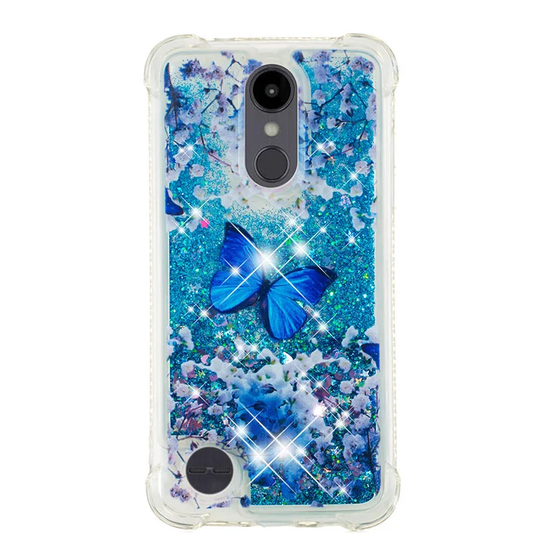 Blue Butterfly Блестящий песок блесток Жидкий чехол для LG K8 K9 K10 K11 K30 K4 K20 плюс M250 Aristo 2 Plus XT210 G7 V40 ThinQ чехол - Цвет: Blue Butterfly