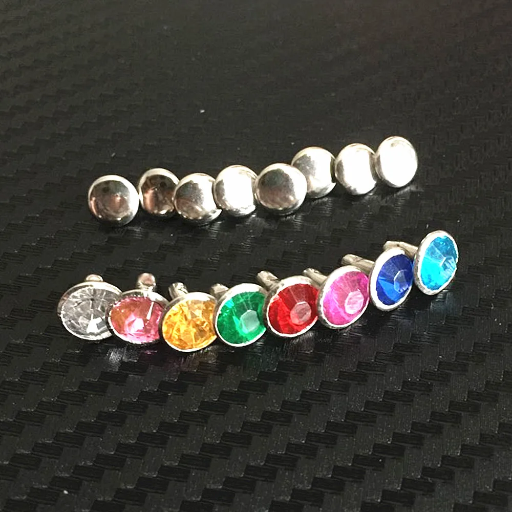 20pcs 8MM 8 Colors Rhinestone Rivets Jeans Bags Shoes Craft Decorative Spikes and Studs Nails Accessories for DIY Leather Decor | Дом и сад