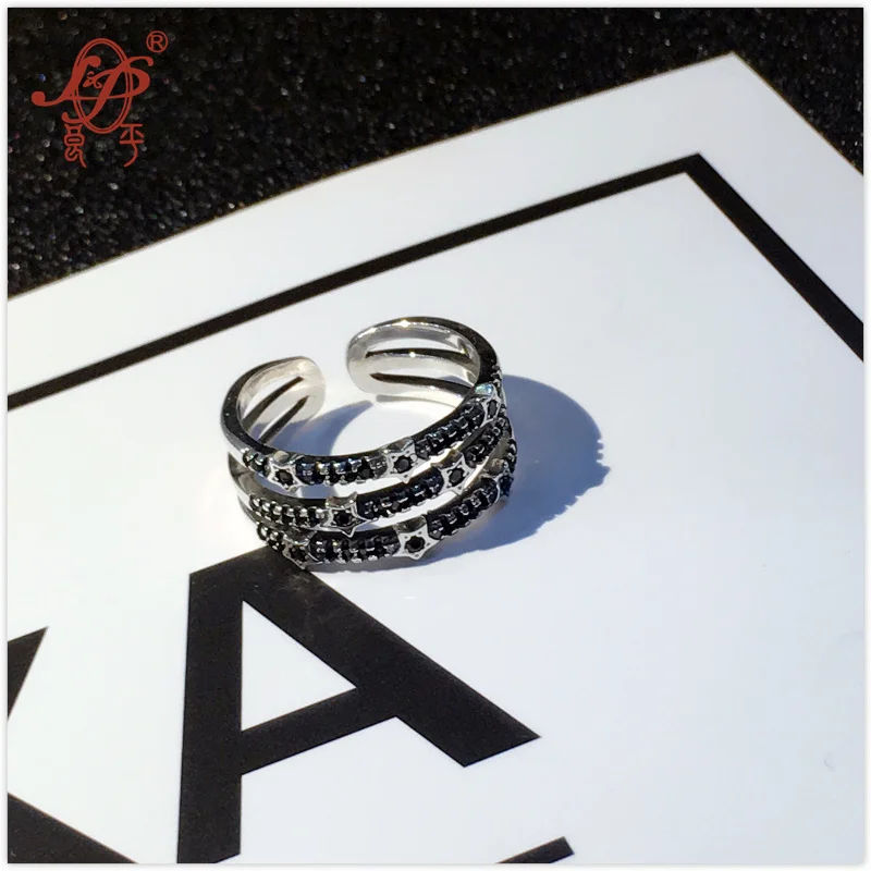 L&ampP 100% 925 Sterling Silver Mix Macth Rings For Women Hot Sale silver Stars Ring Fashion Punk Style Brand Fine | Украшения и