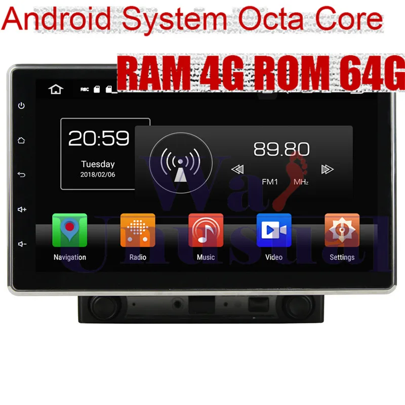 Wanuary Автомобильный gps навигатор Android 8 0 для 10 1 дюймов Универсальный без DVD