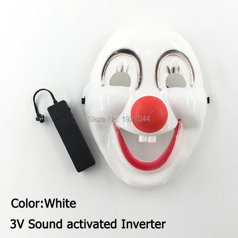 Забавный улыбка маска светодиодный клоун вечерние EL Люминесцентная Цвет Фул для