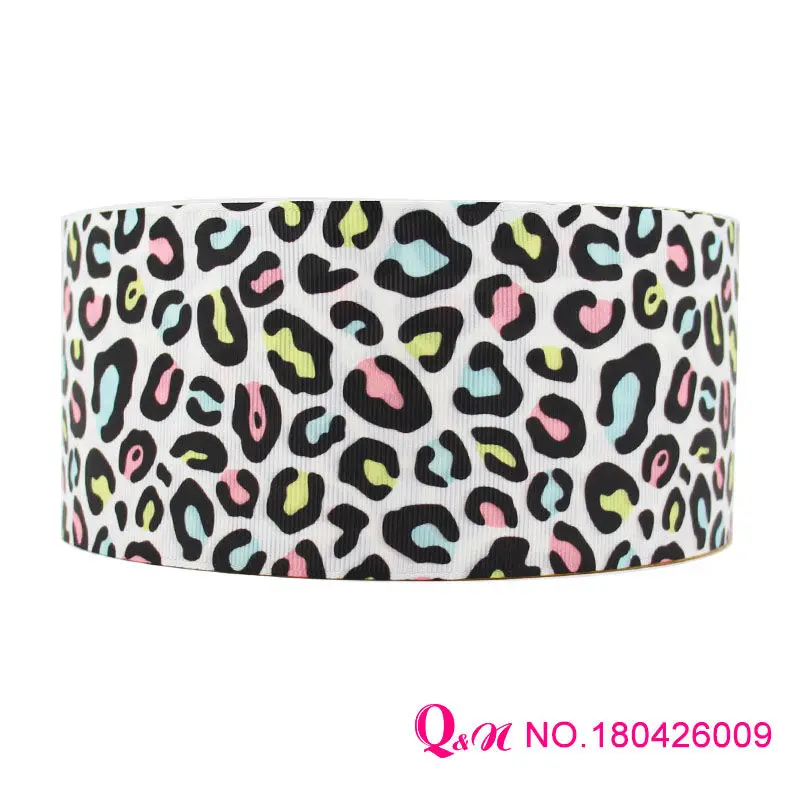 Q & N лента 10 ярдов в партии 1 5 дюйма 38 мм леопардовая Grosgrain оптовая продажа