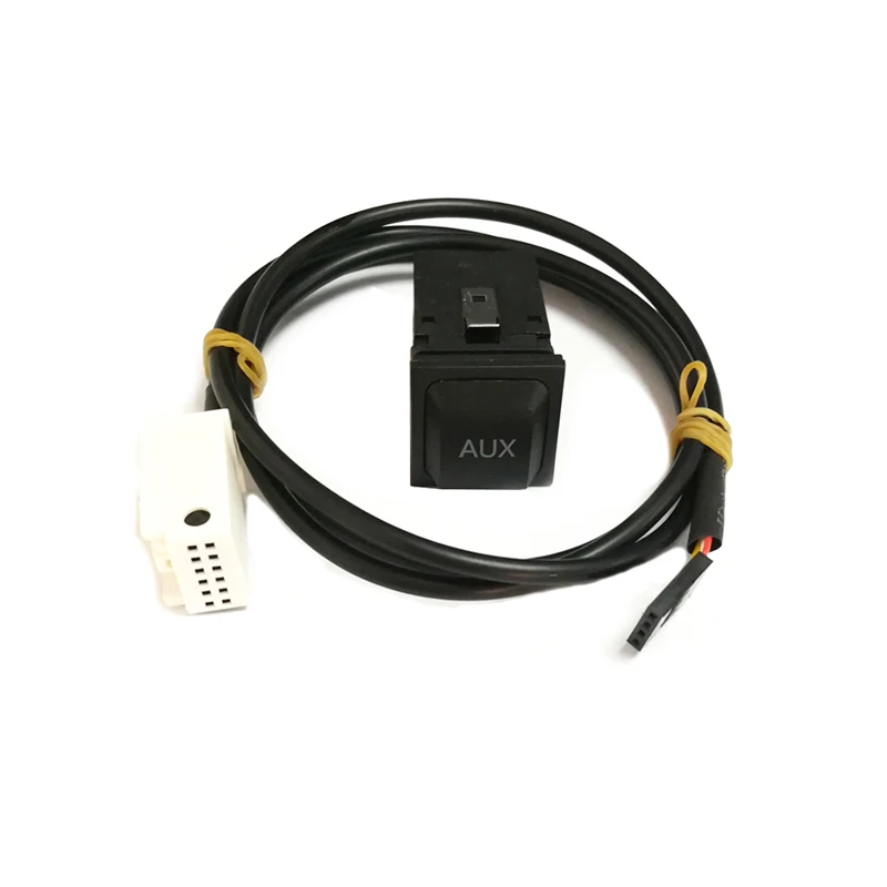 AUX button and wire Автомобильный USB кабель для переключения, кабель для VW Passat B6 B7 Golf 6 Polo Bora CC RCD 510 RNS 315 USB AUX адаптер, аудио кабель - Название цвета: AUX button and wire