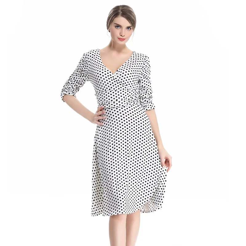 Женское Деловое платье HSPL вечернее с запахом глубоким v-образным вырезом для