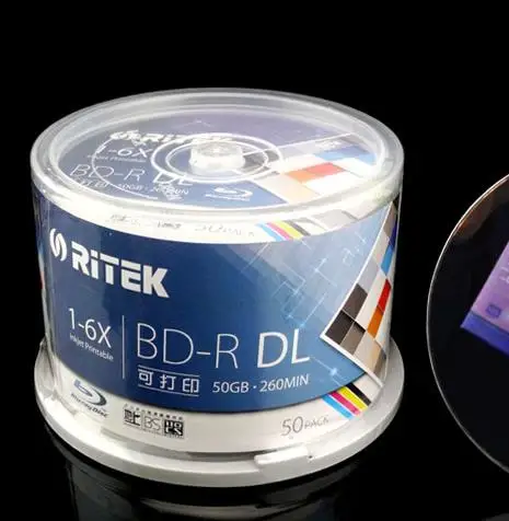 Диск BDR для печати 50 г шт./упак. RITEK 1 6x гб диск Blue ray пустой 100% подлинный Ritek
