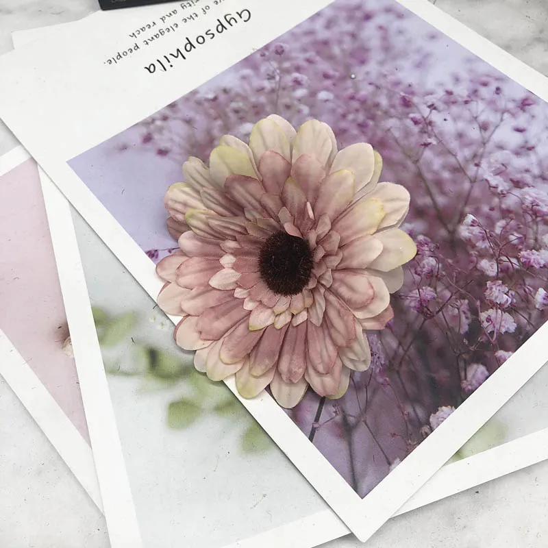 Light purple YOOROMER 5 шт. осенние украшения цветок головок подсолнуха шелковые искусственные цветы для украшения дома офисные вечерние украшения сада - Цвет: Light purple