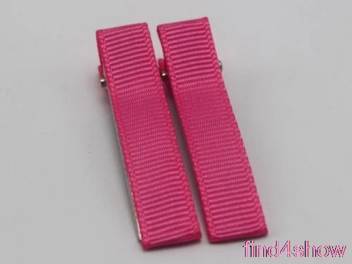 20 Grosgrain заколки с лентой из металла с двумя зубцами заколки-Аллигаторы для волос 48 мм, Плоский срез - Цвет: Розово-красный
