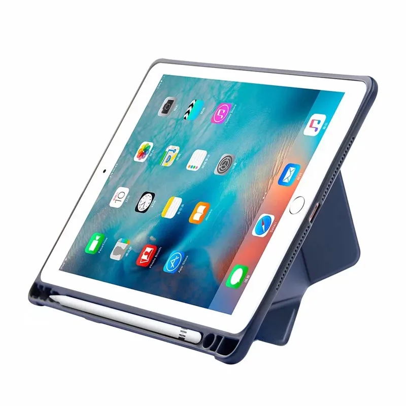 Чехол для iPad 9 7 2018 2017 с держателем-карандашом силиконовая Мягкая задняя крышка