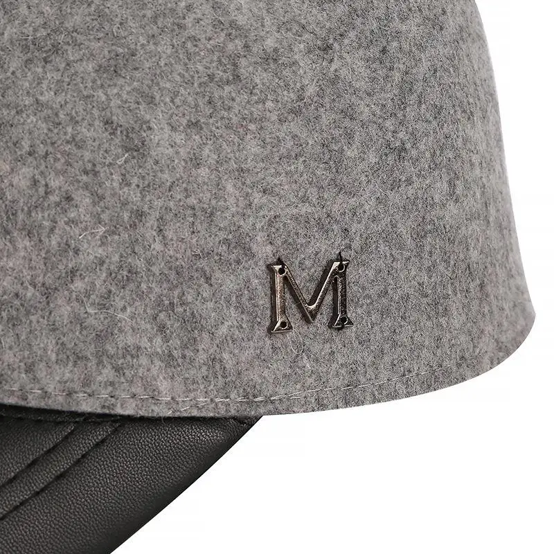 Женские зимние бейсболки на пуговицах с логотипом M из 100% шерсти|cap m|hats for women