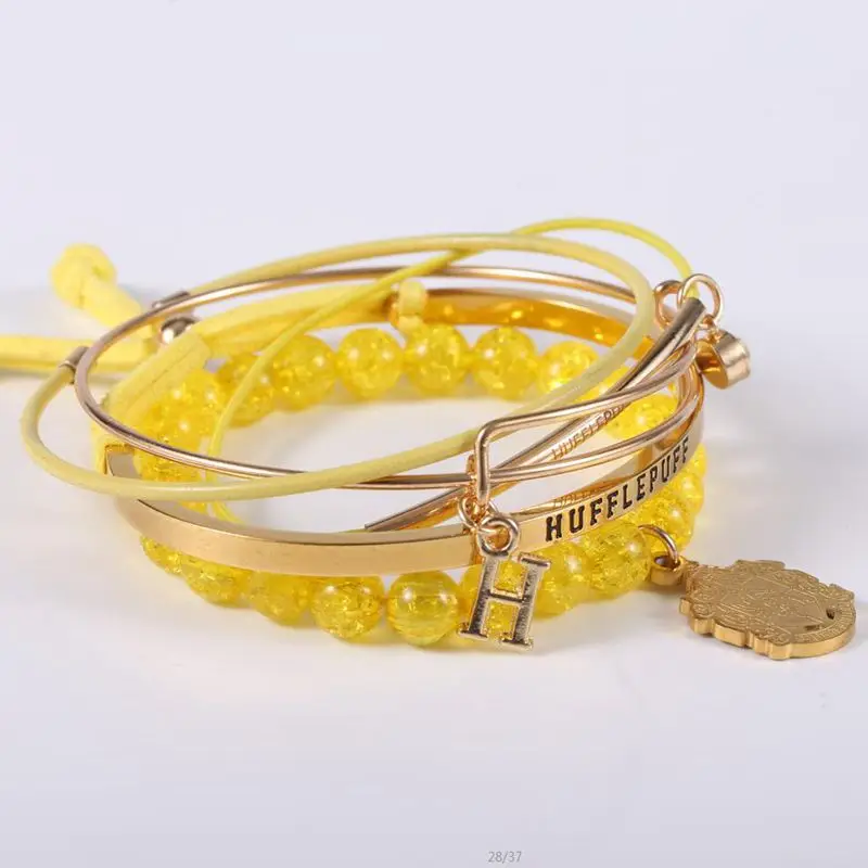 Yellow Harri Gryffindor Hufflepuff Ravenclaw Слизерин 5 шт. браслет на руку набор фанатов коллекция Прямая поставка - Цвет: Yellow