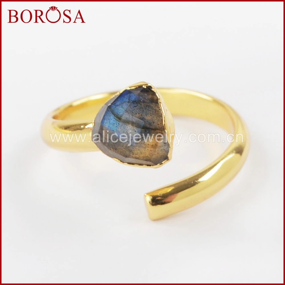 BOROSA Новинка 10 шт. золотого цвета искусственный лабрадорит граненые свадебные