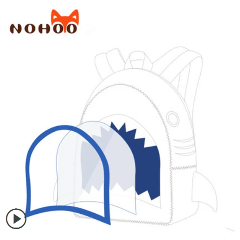 NOHOO рюкзак школьный для мальчика 3D прозрачная акула Подходит для 2-7 лет Водонепроницаемый и высокое качество школьный рюкзак