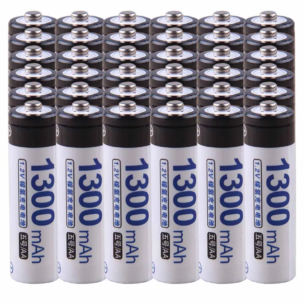 Самая низкая цена 36 шт АА батареи 1 2 v перезаряжаемые 1300 mAh nimh батарея для