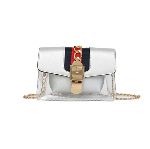 Прозрачный кошелек Роскошные сумки для женщин дизайнер tote bagsac основной femme через плечо - Цвет: Белый