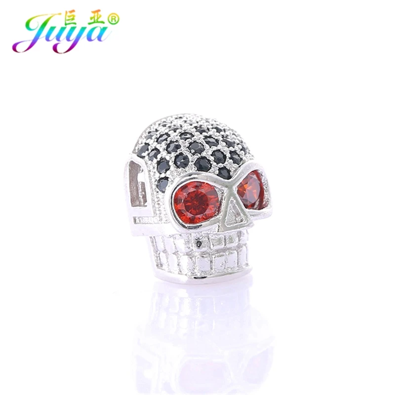 Juya DIY Панк ювелирные изделия металлические бусины микро проложить Циркон Череп