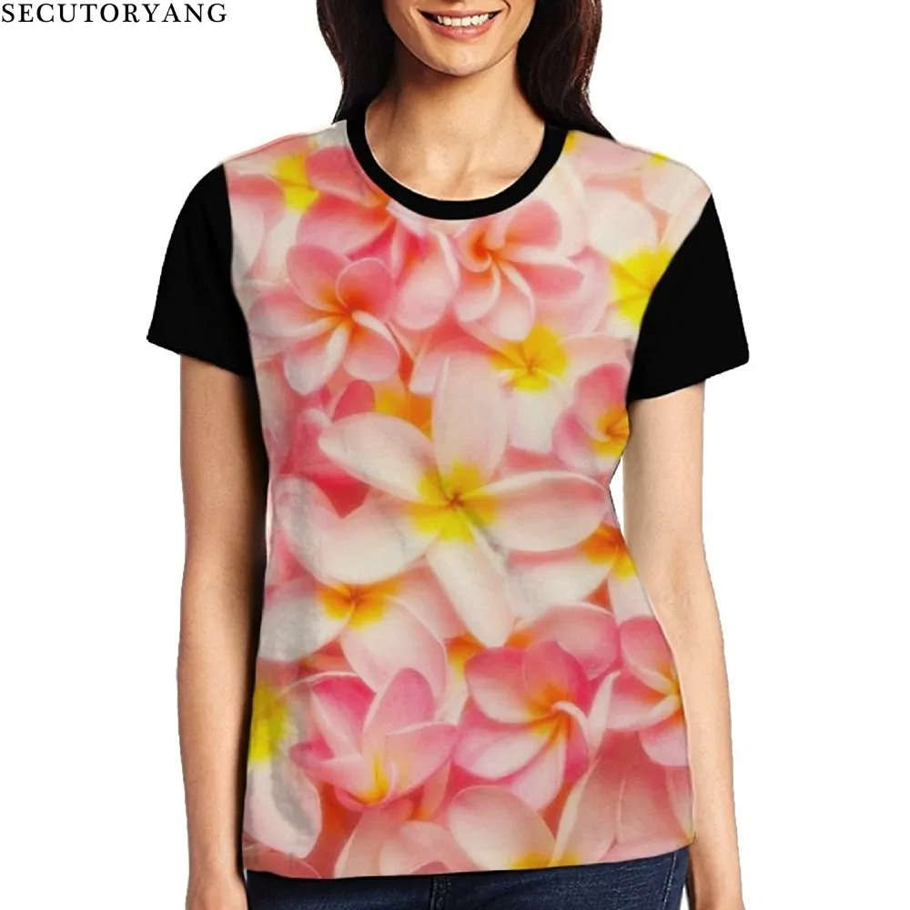 SECUTORYANG цветочный Стиль Для женщин Повседневное футболка брендовая одежда с