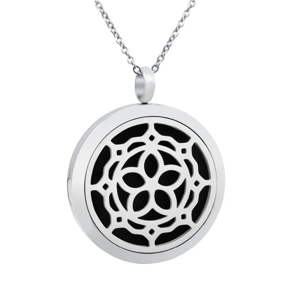 aromatherapy essential oil diffuser necklace flower decorative design silver link chain tortoiseshell jewelry for men's women |
