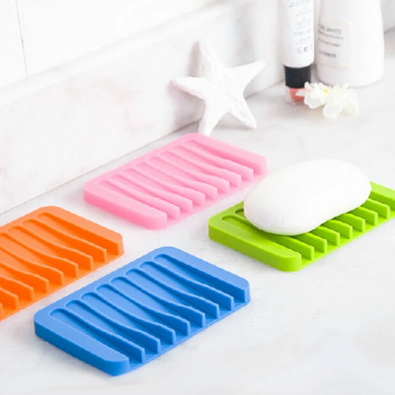 Новый силиконовый кухонный гибкий держатель для мыльницы ванной комнаты поднос