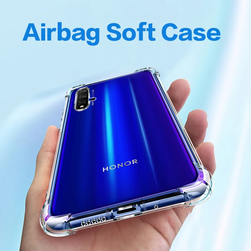 Чехол для huawei Honor 20 защита подушка безопасности мягкая прозрачная задняя крышка