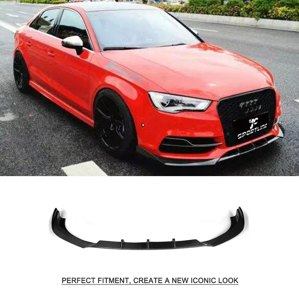 Автомобильный передний бампер спойлер для Audi A3 Sline S3 Sedan 4 дверь 2013 2016 углеродное